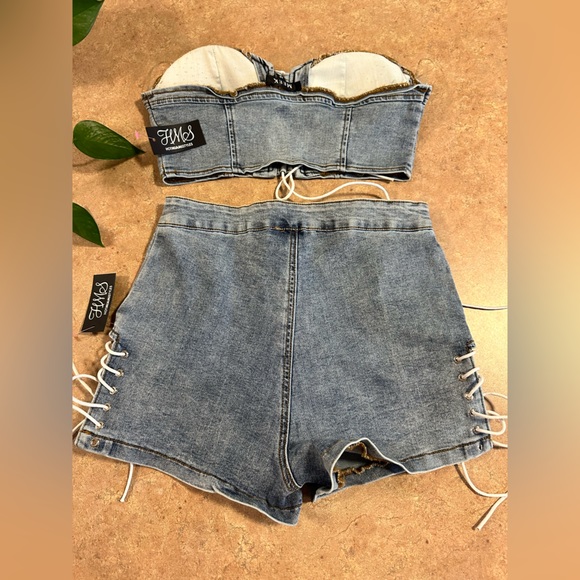 Hot Miami styles 2 pc Jean outfit - Picture 5 of 5